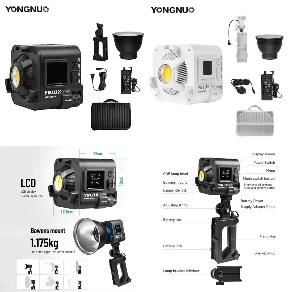 Photography Lighting - YONGNUO YNLUX100 100W 3200K-5600K Kompaktowa, przenośna